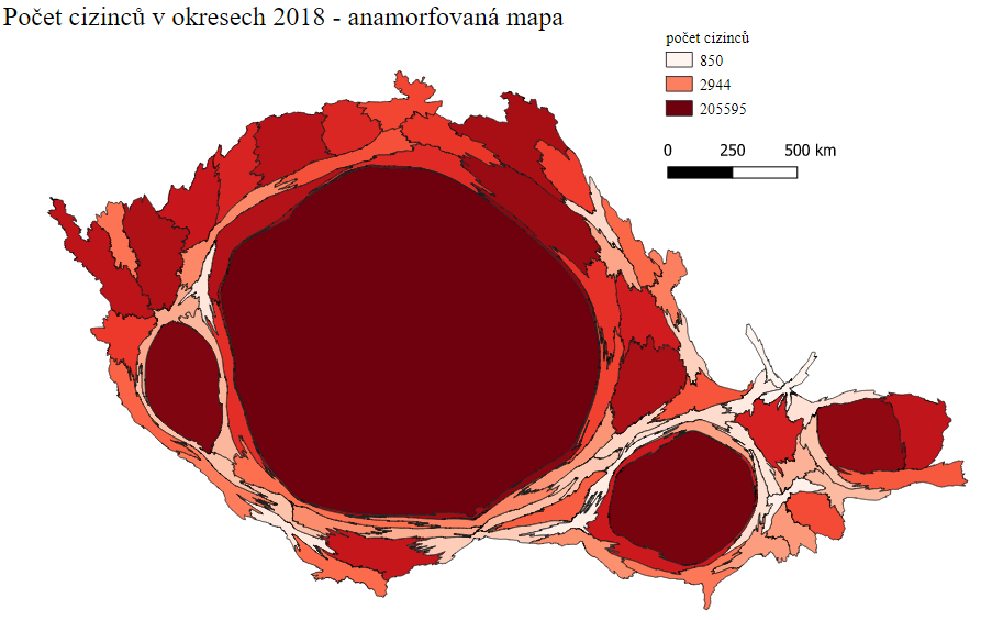 Vývoj počtu cizinců v ČR mezi lety 2009 a 2018